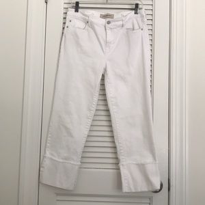 White, cuffed, boyfriend jean